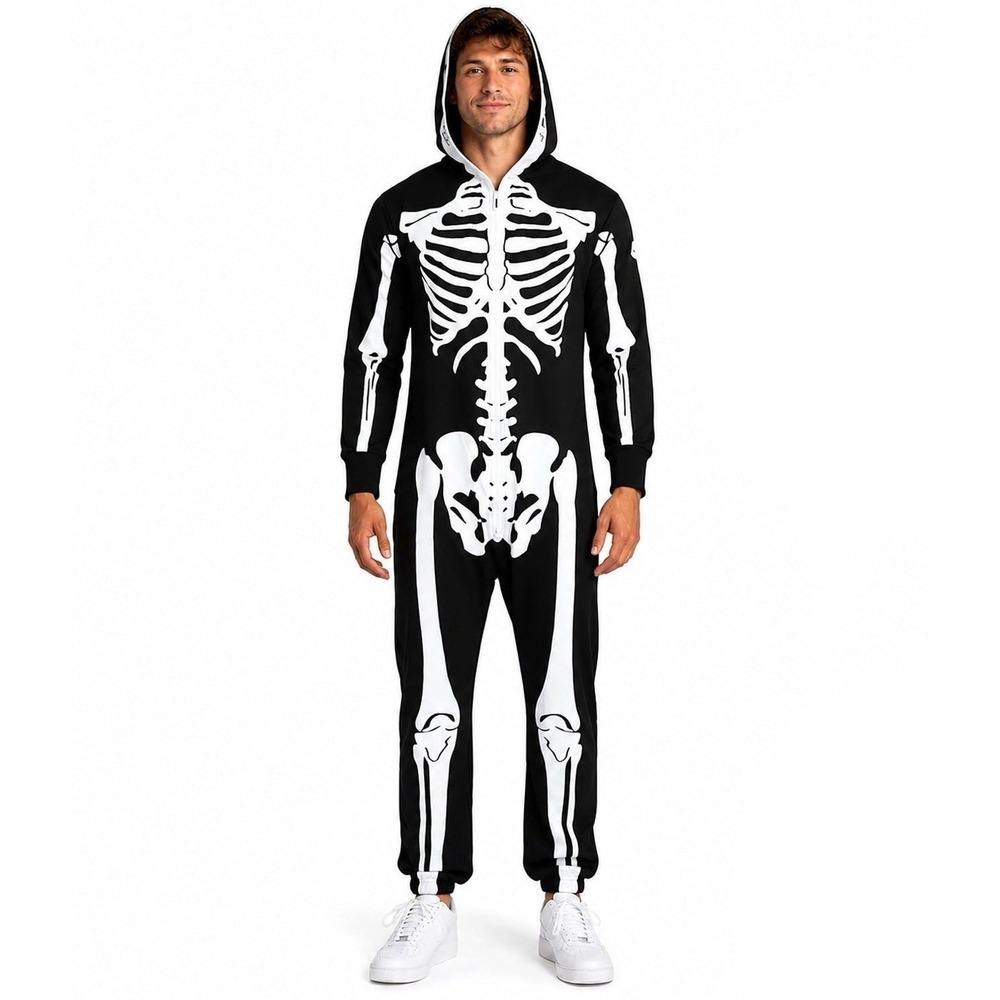 Tipsy Elves Skeleton Costume Halloween Jumpsuit  SMALL unisex